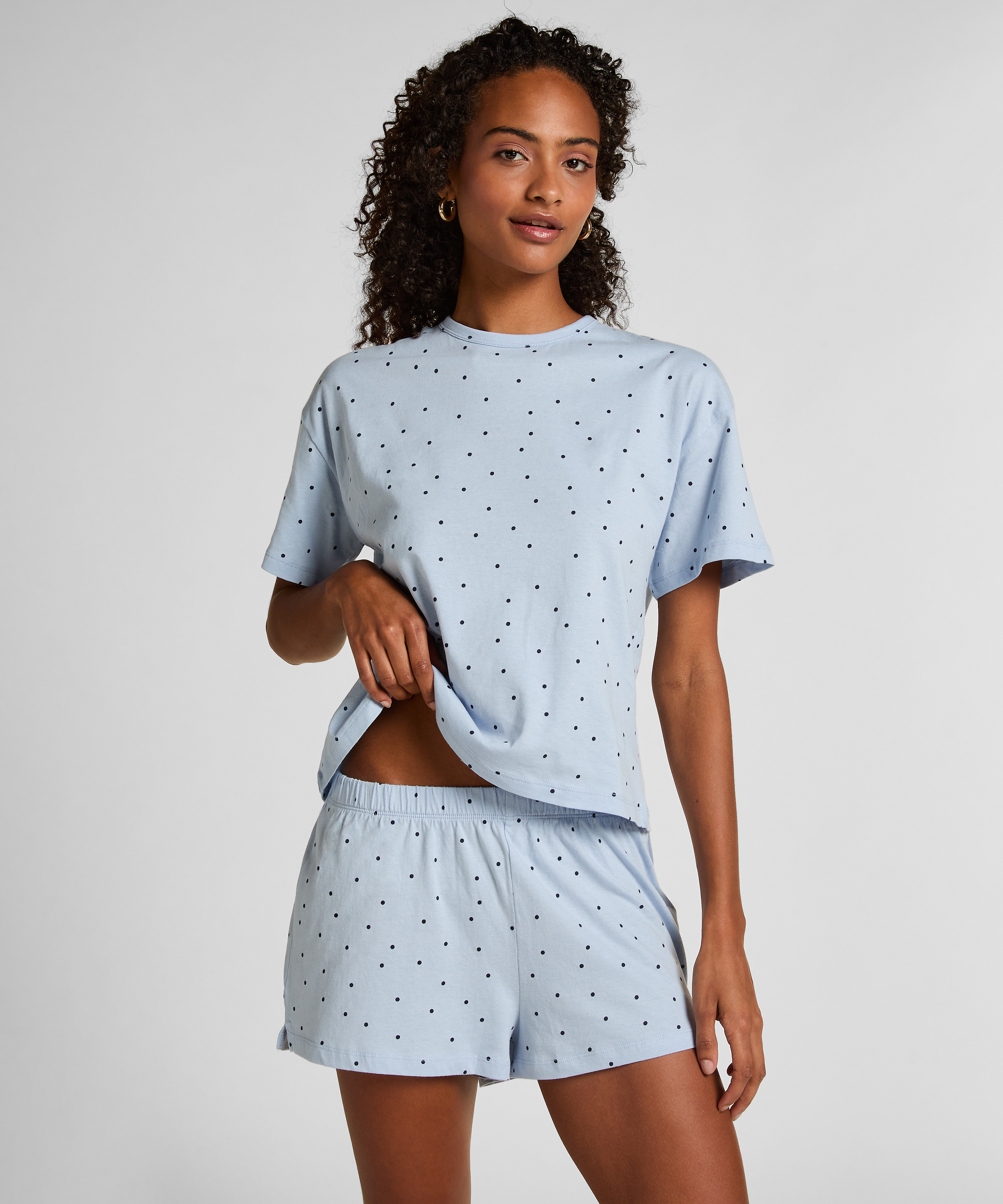 Pyjama en Coton, Bleu, main