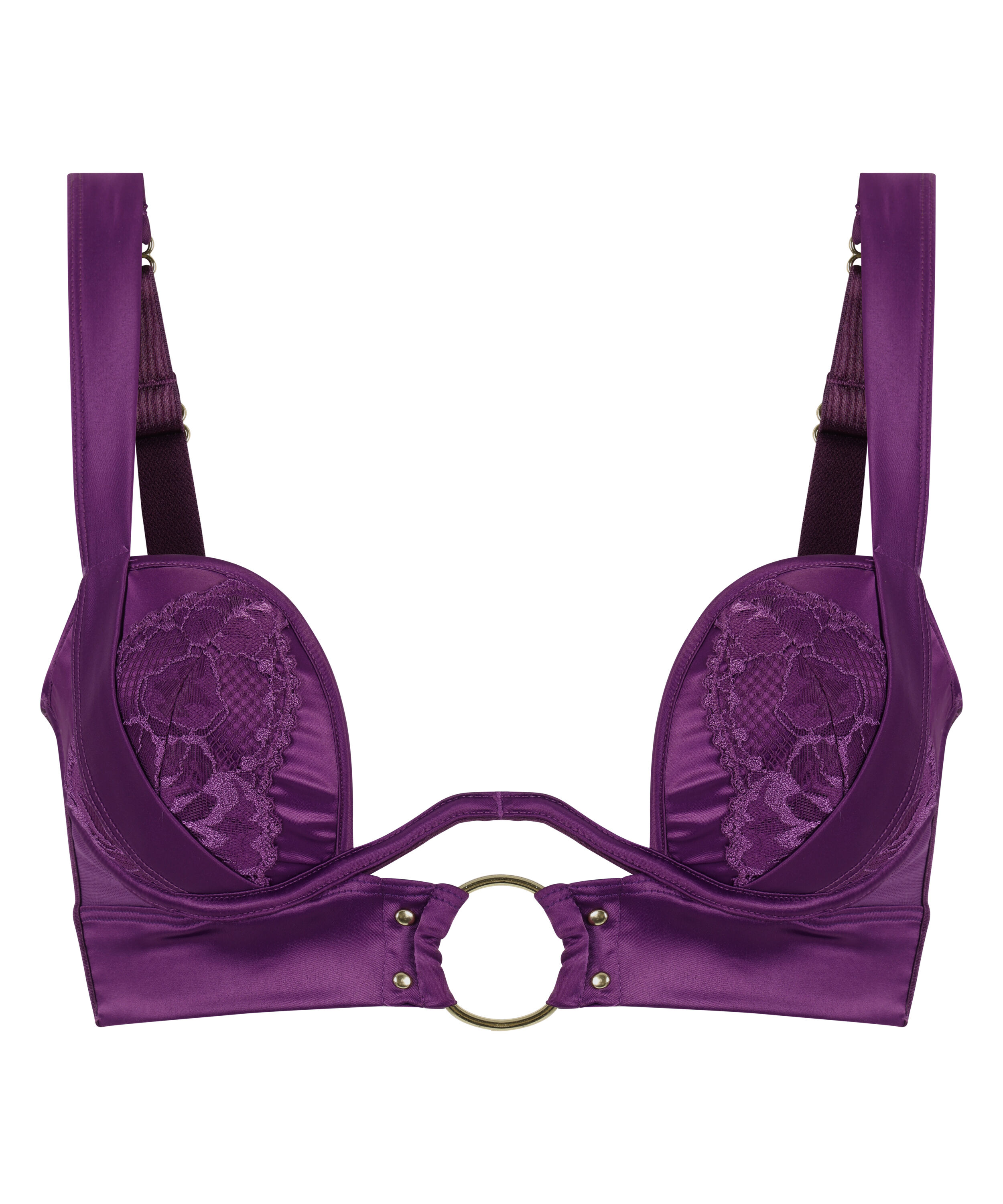 Ensemble Lingerie Sanselle Soutien-gorge Balconnet 85B Et String Violet Satiné - Neuf Avec étiquettes