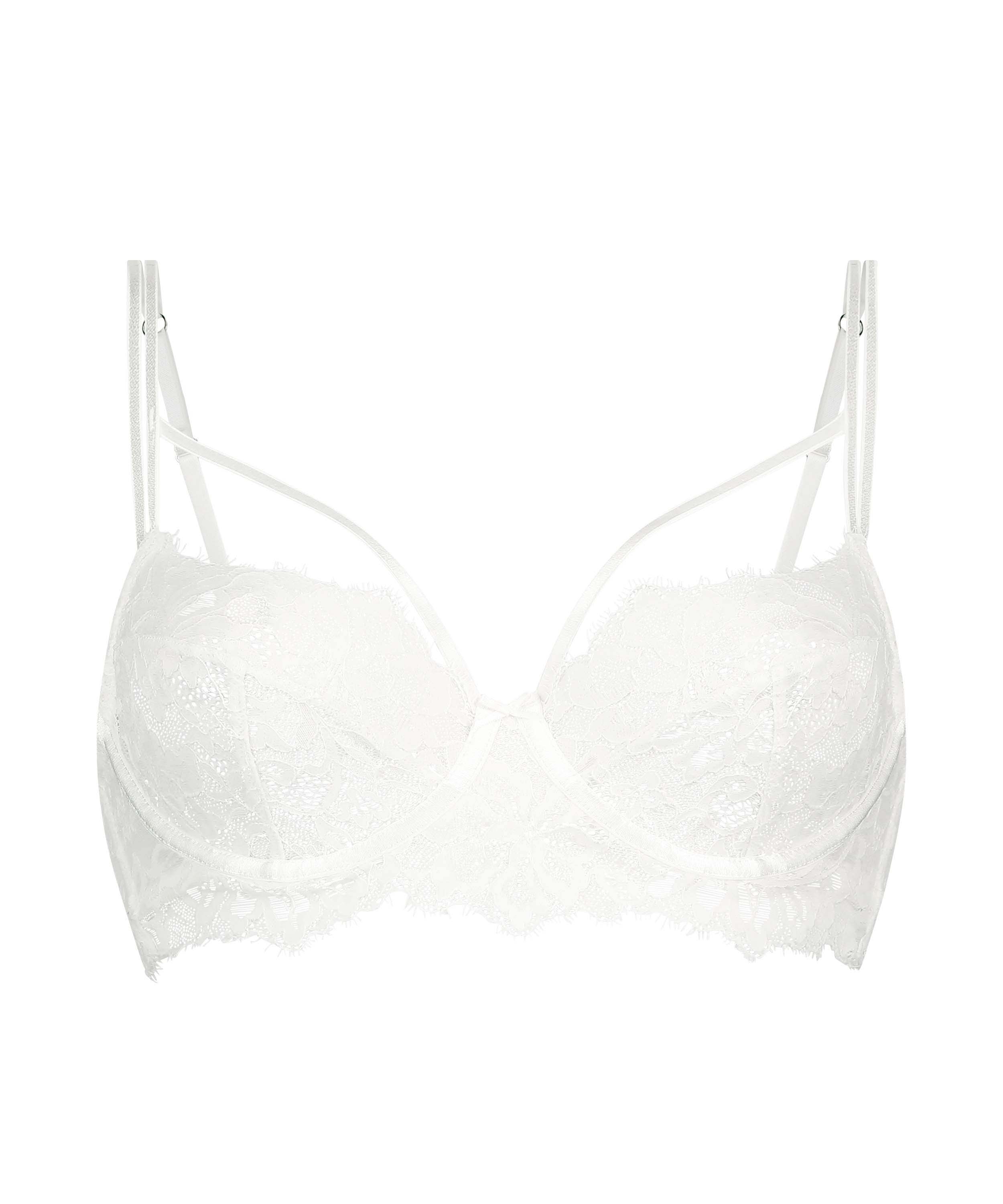 Soutien-gorge à armatures préformé longline Isabella, Blanc, main