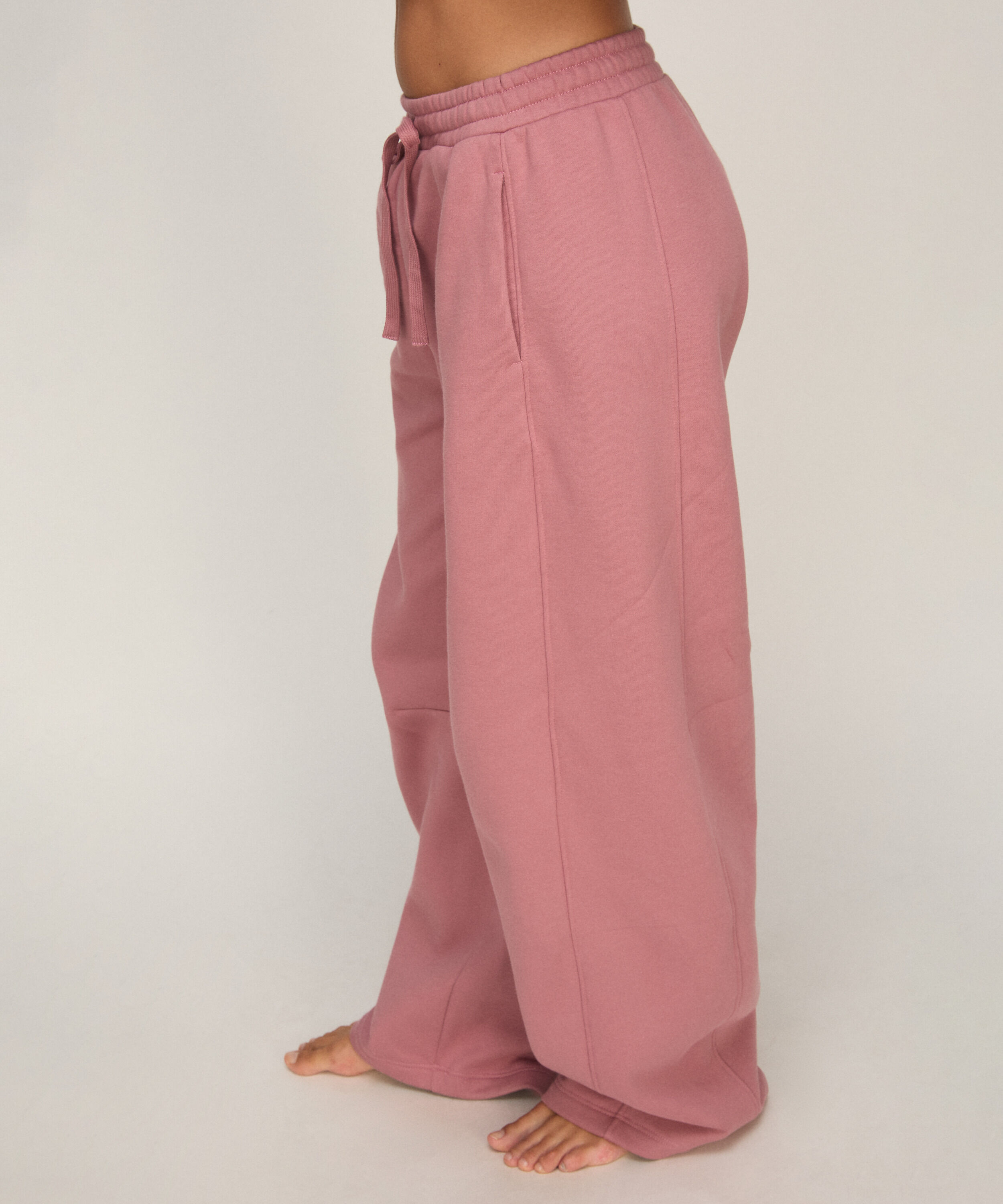 Pantalon Barrel en Molleton Brossé