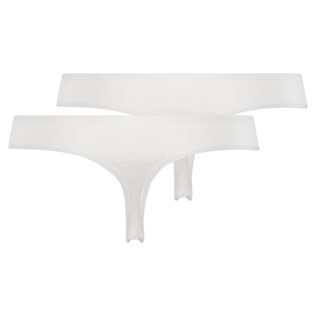 Lot de 2 string Kim Cotton, Blanc