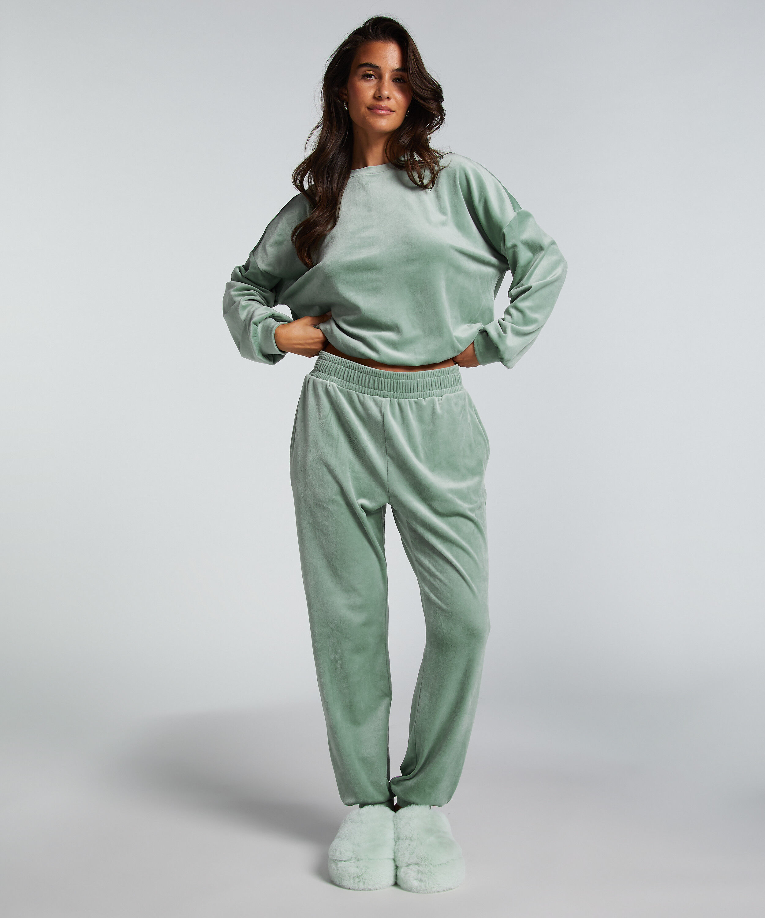 Pantalon de jogging Velours, Vert