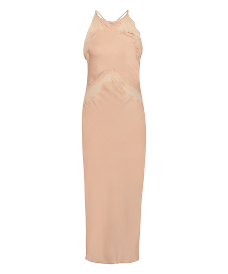 Nuisette en satin Long, Beige