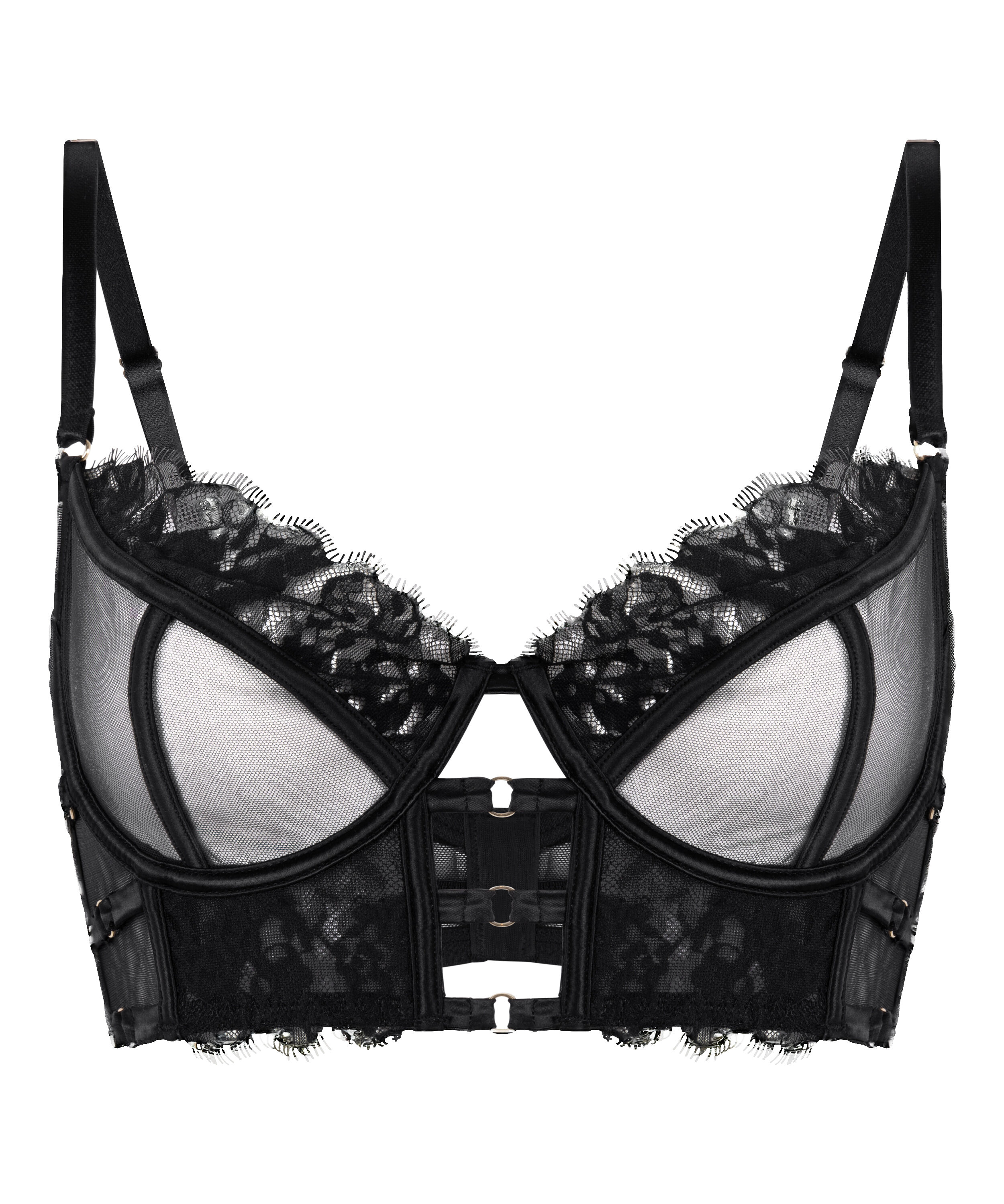 Soutien-gorge &agrave; armatures non-rembourr&eacute; longline Nienke, Noir