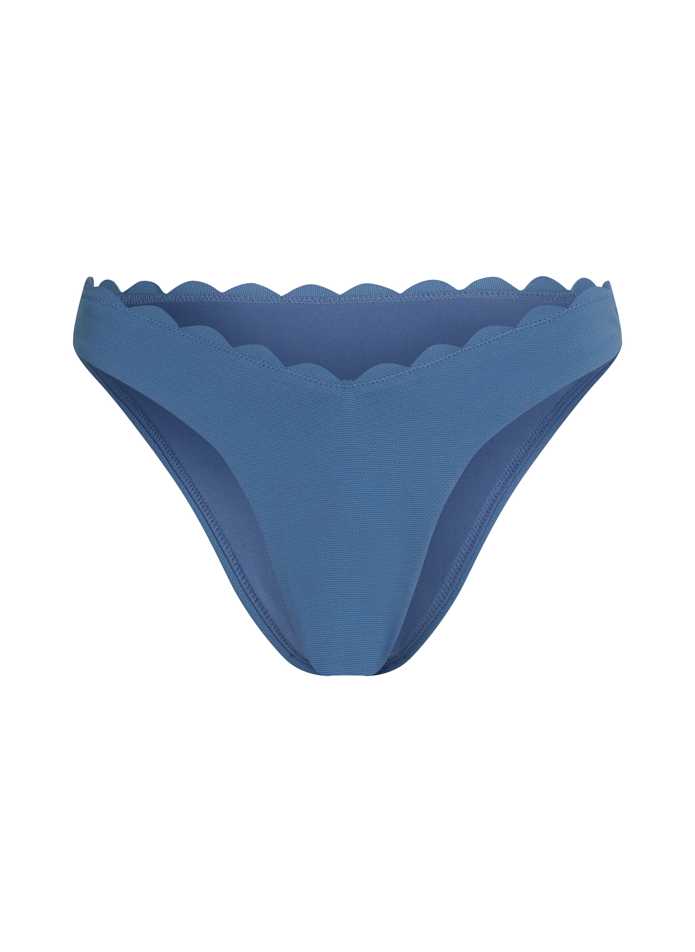 Slip de Bikini Échancrés Scallop, Bleu