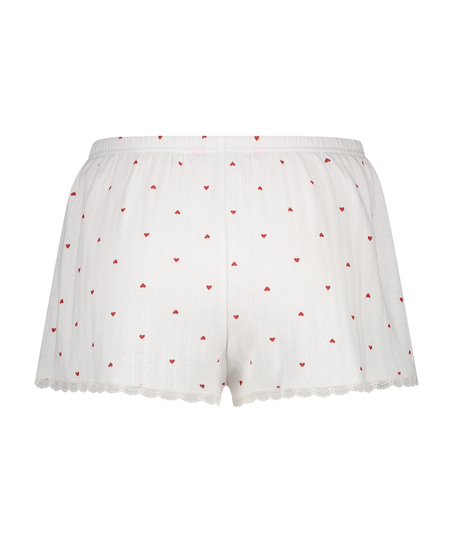 Short de pyjama Pointelle, Blanc
