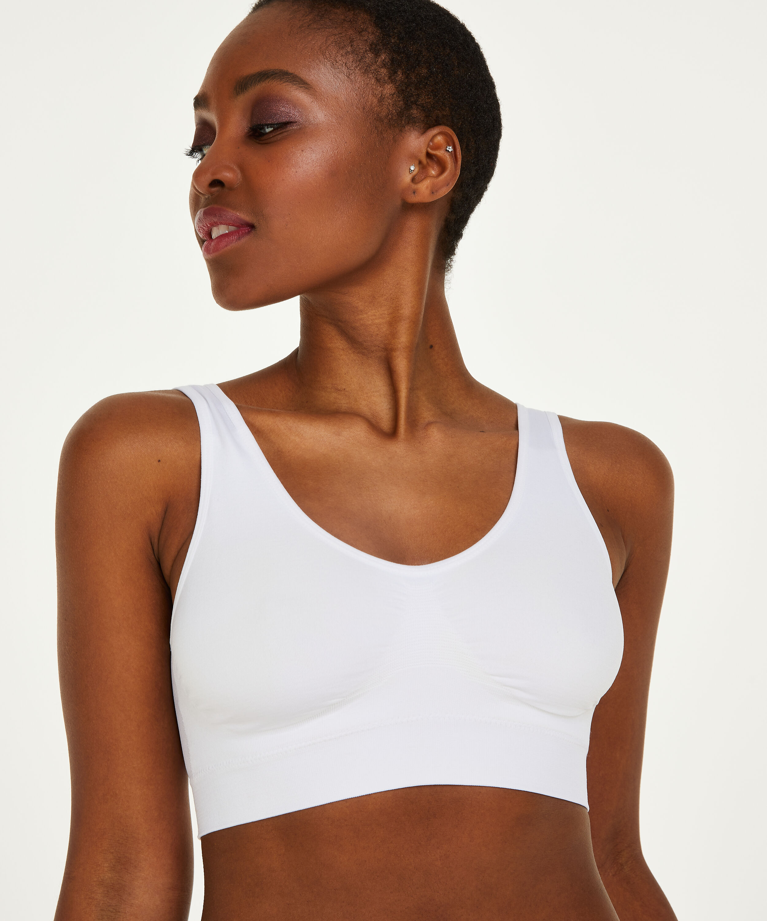 Top basic sans coutures, Blanc Top basic sans coutures, Blanc