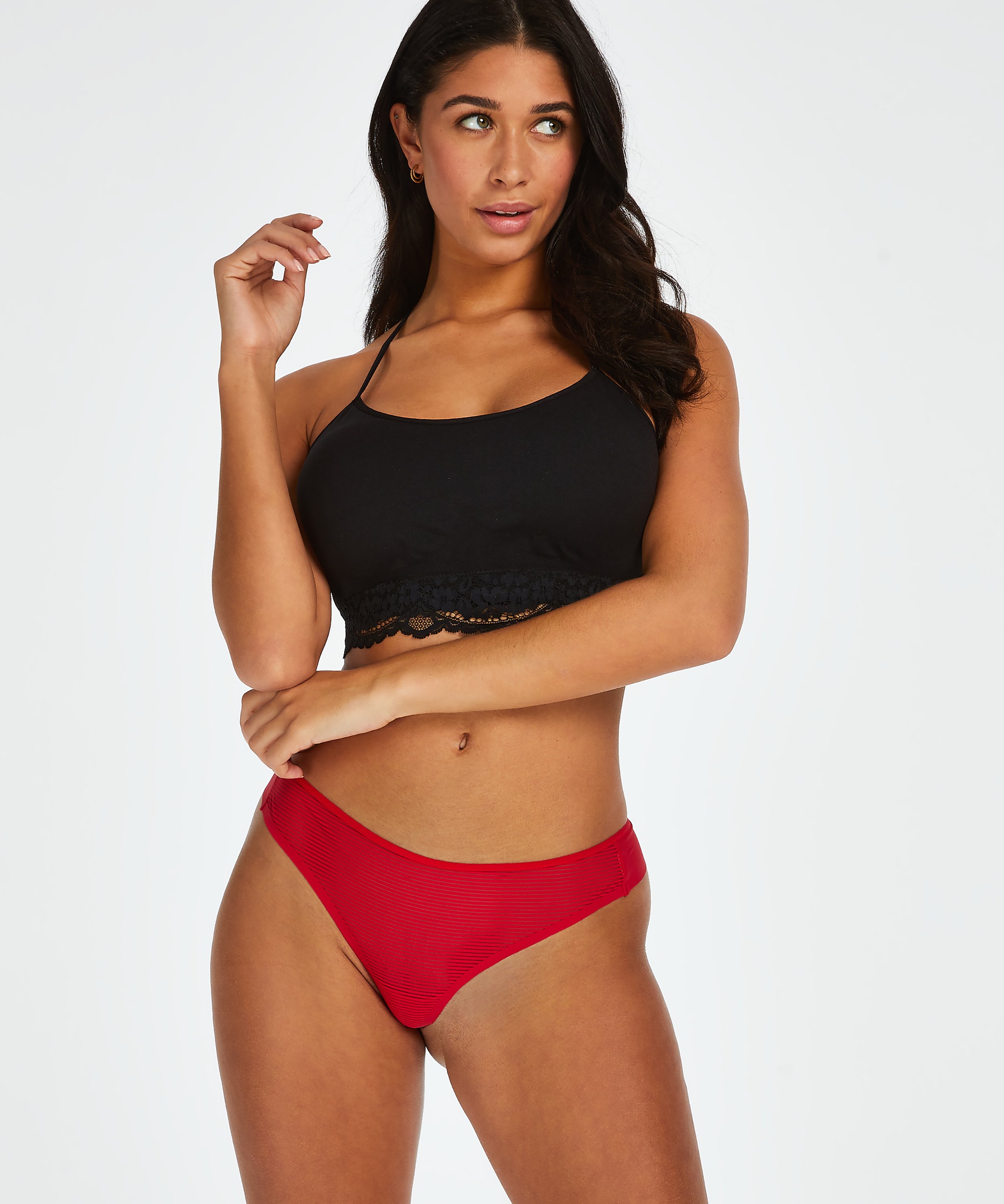 Invisible string Stripe mesh, Rouge, main