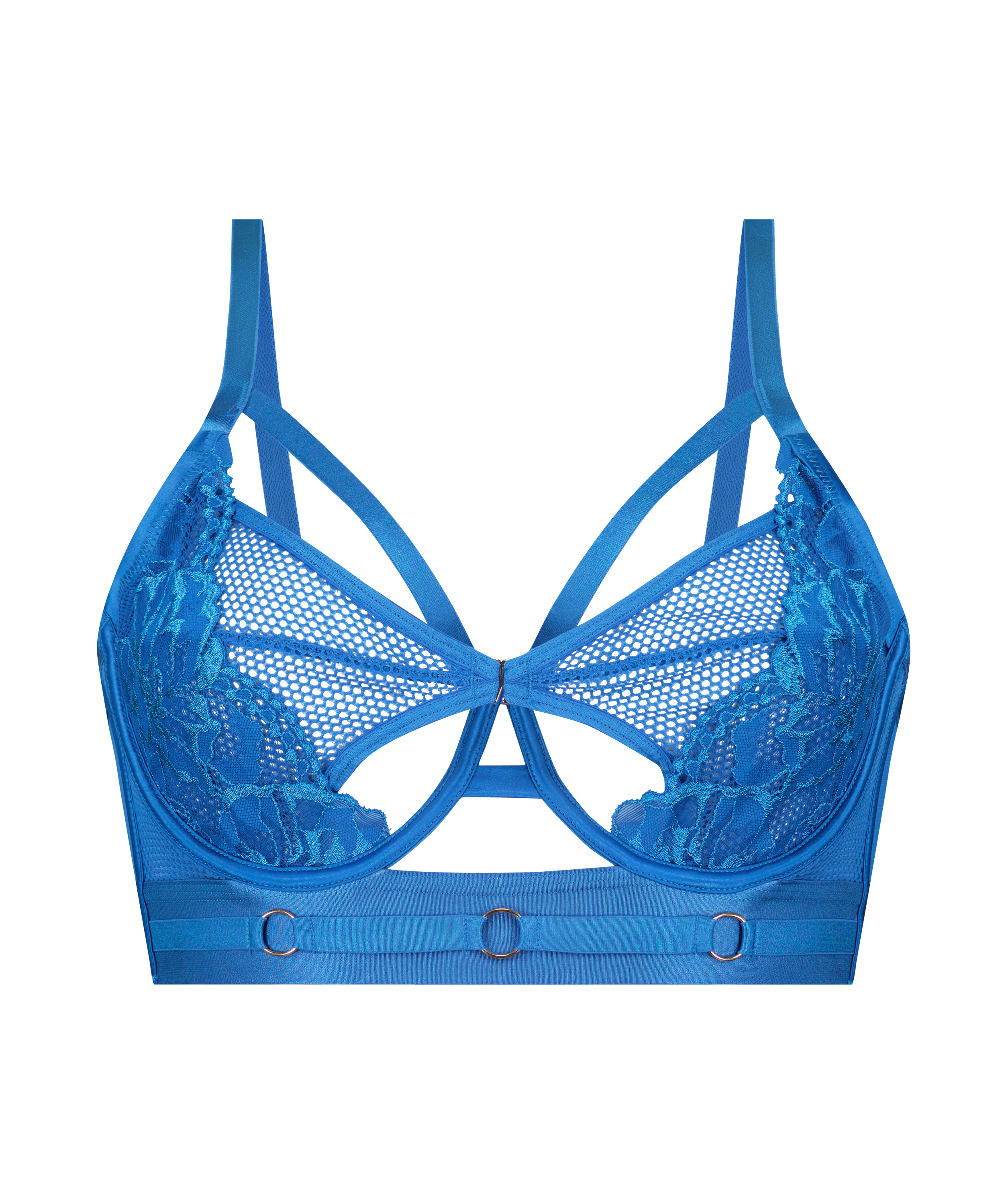Soutien-gorge à armatures non-préformé longline Pleasure, Bleu, main