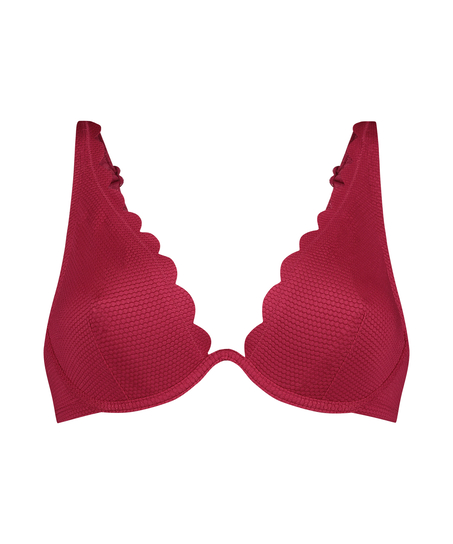 Haut de bikini à armatures non rembourré Scallop, Rose