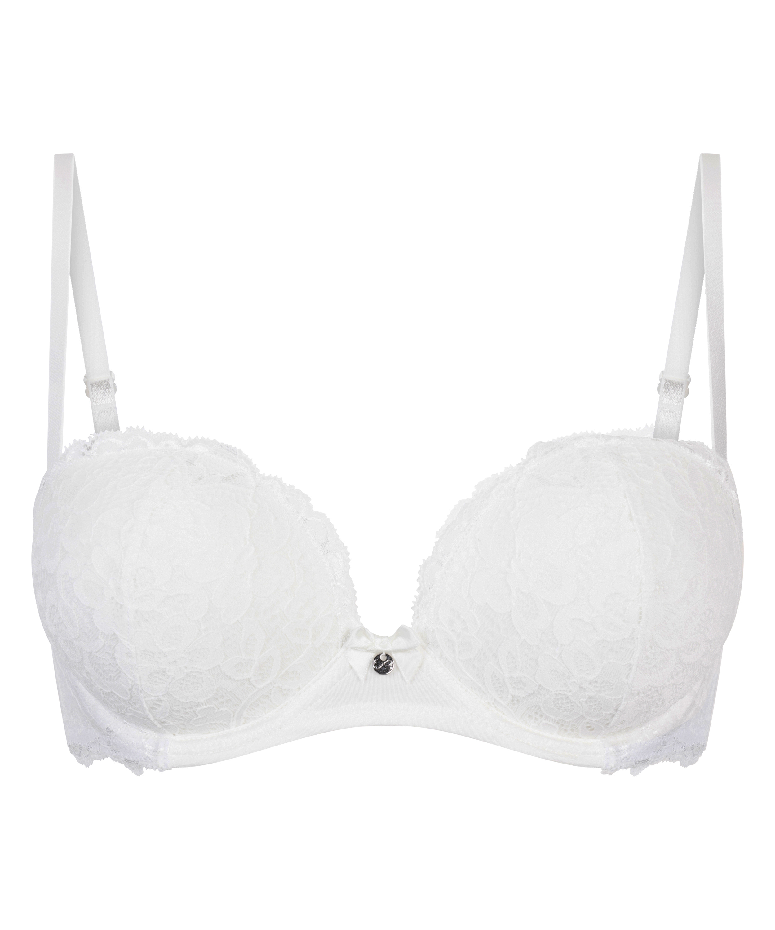 Soutien-gorge maximiseur préformé sans bretelles Marine, Blanc, main