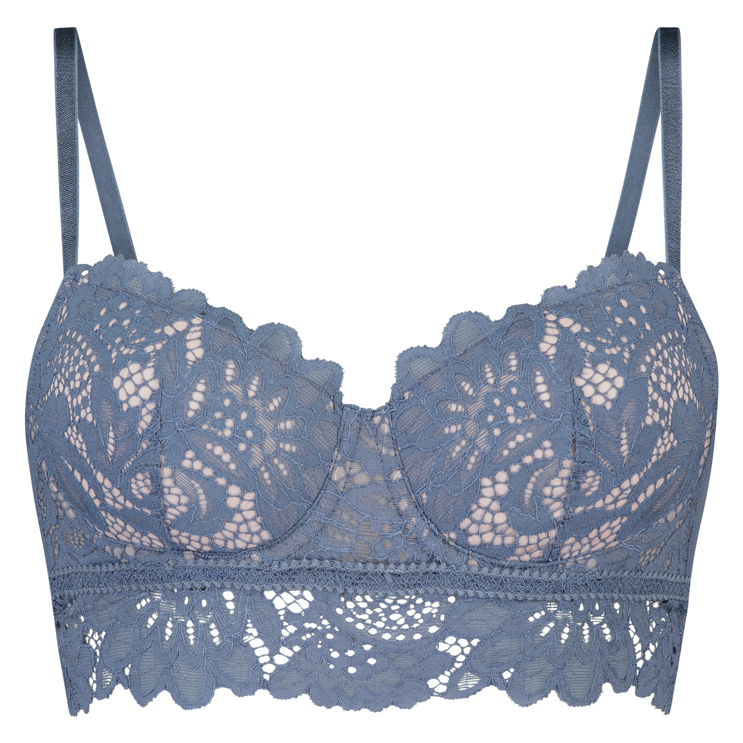 Soutien-gorge à armatures préformé longline Shiloh, Bleu, main