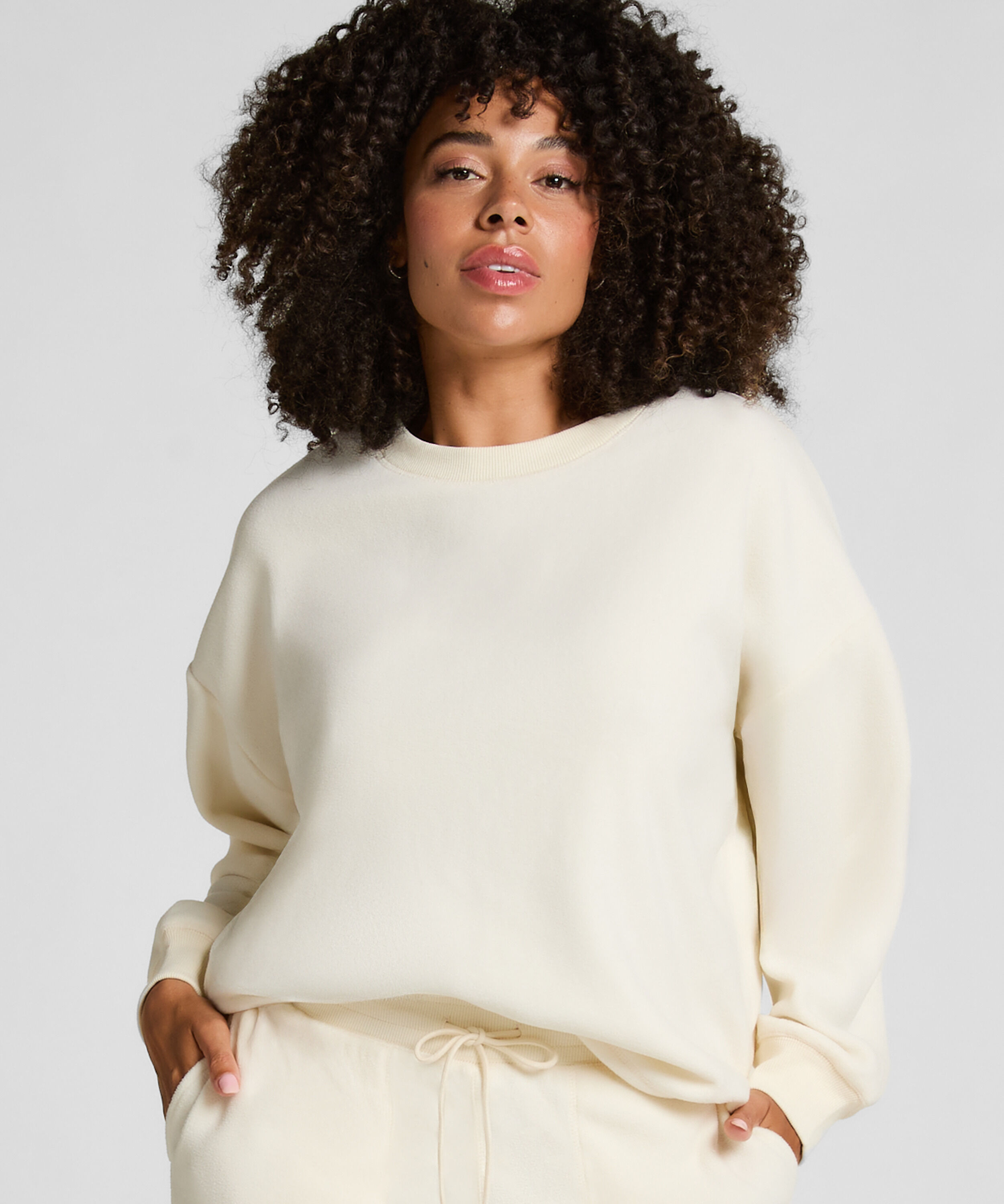 Haut en polaire Sportive, Blanc