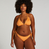 Haut de bikini triangle Scallop Lurex, Orange