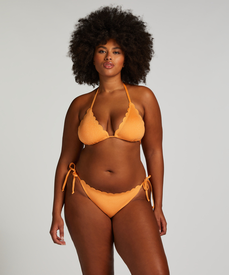 Haut de bikini triangle Scallop Lurex, Orange