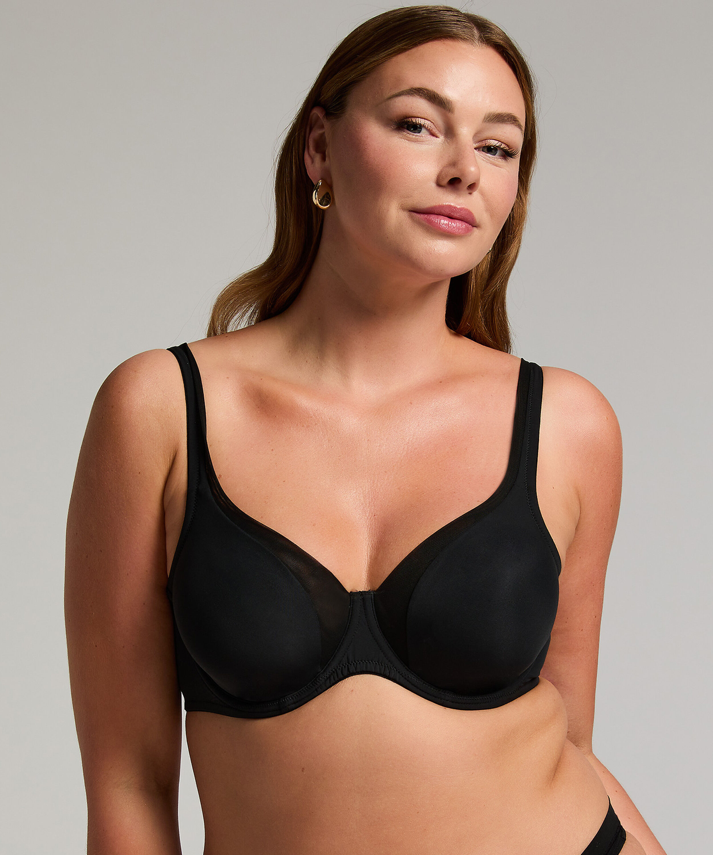 Soutien-gorge &agrave; armatures non-pr&eacute;form&eacute; en maille, Noir