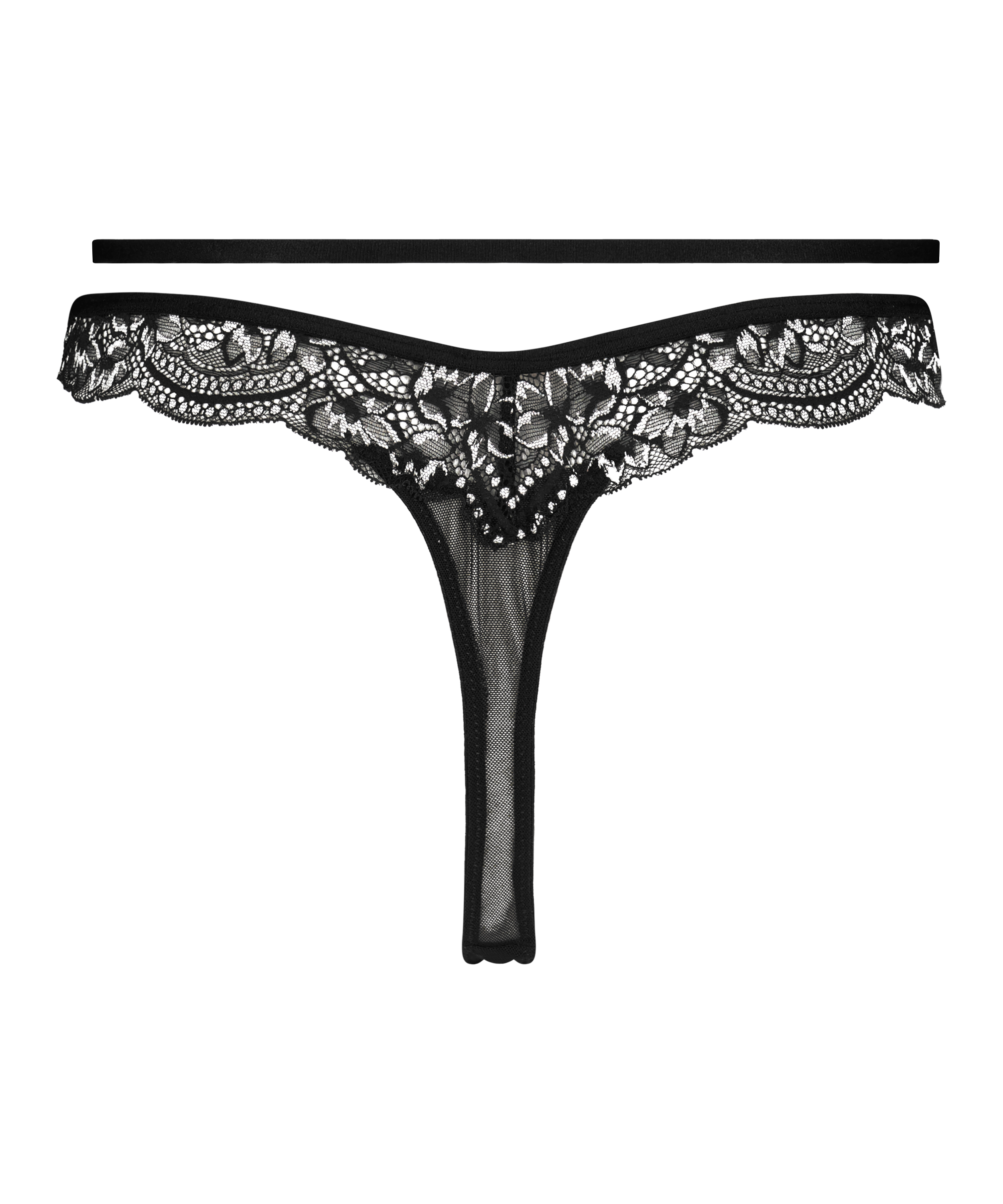 String taille haute Kirsty, Noir, main