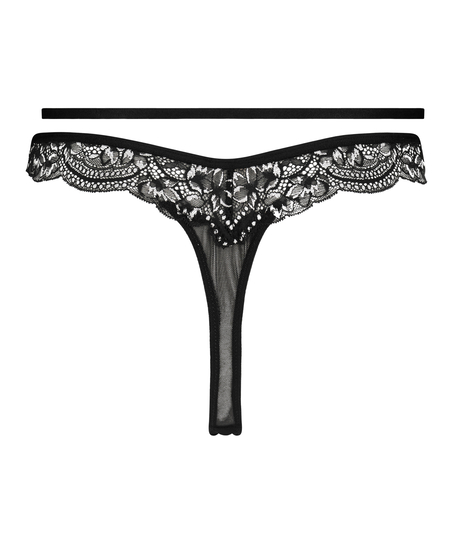 String taille haute Kirsty, Noir