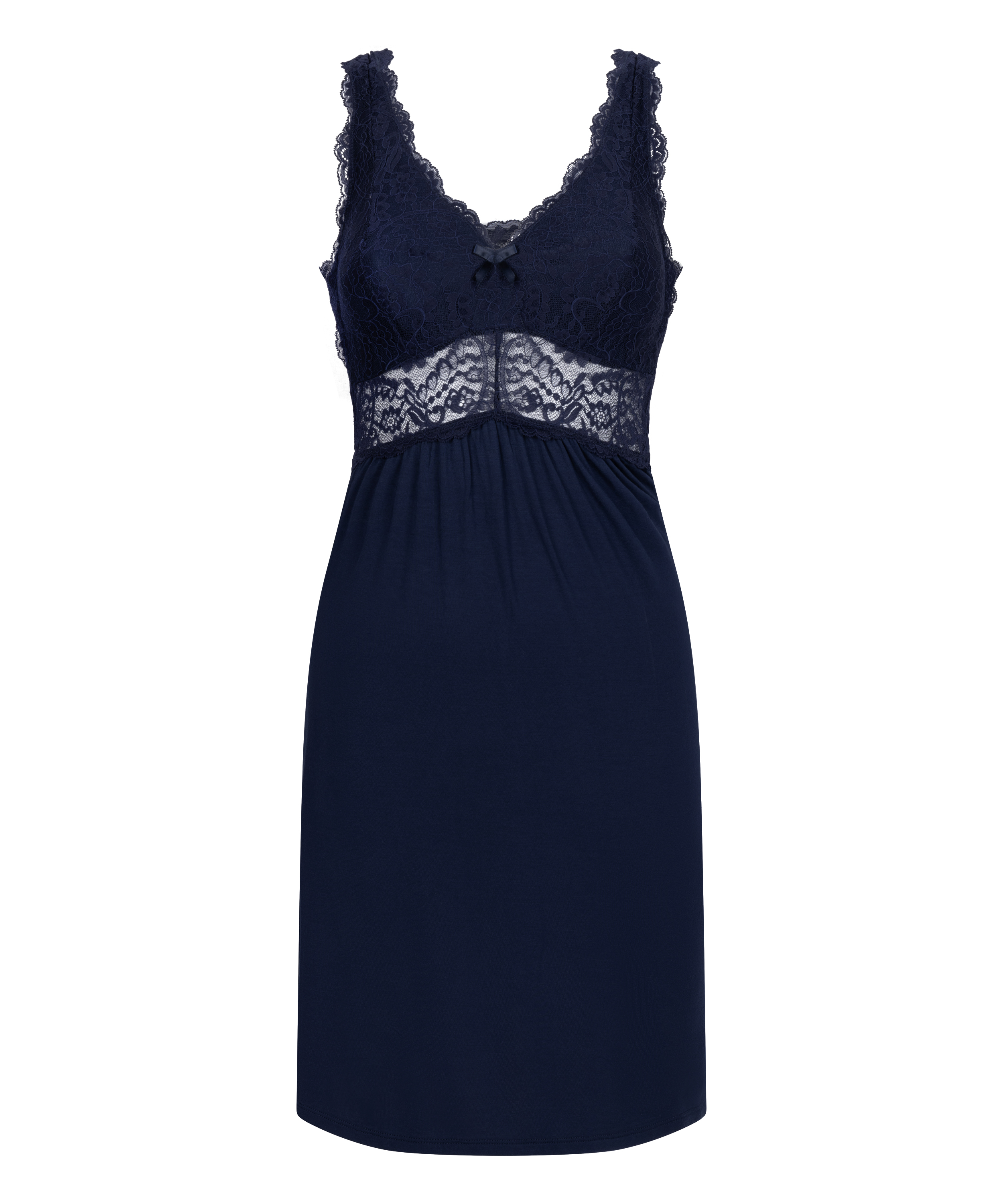 Nuisette Nora dentelle, Bleu, main