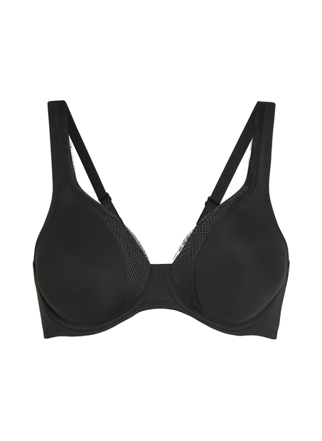 Soutien-gorge à armatures non-préformé en maille, Noir