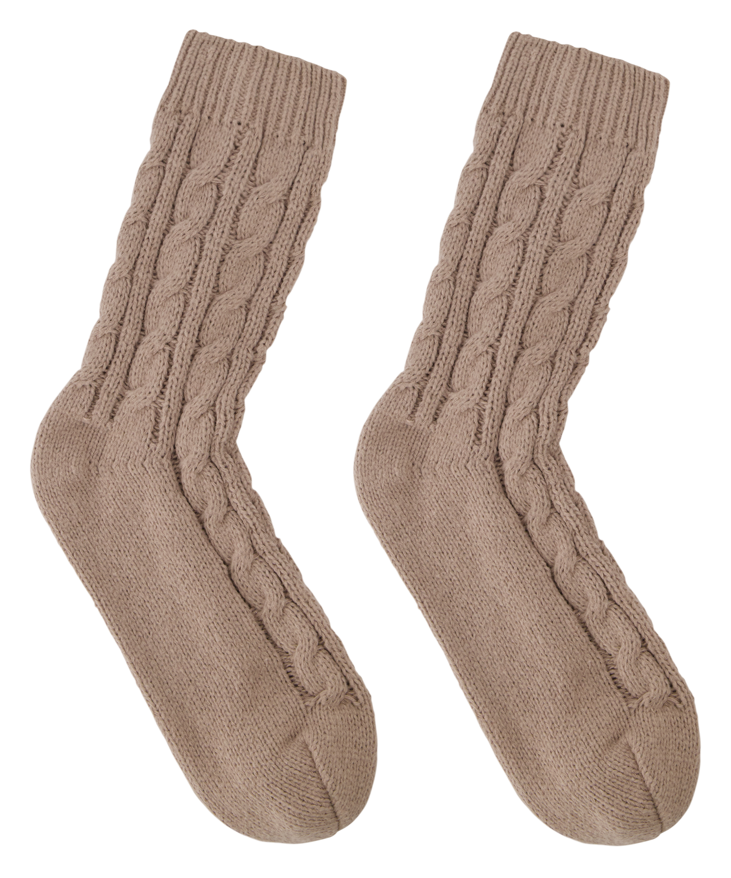 1 paire de chaussettes tricotées, Beige, main
