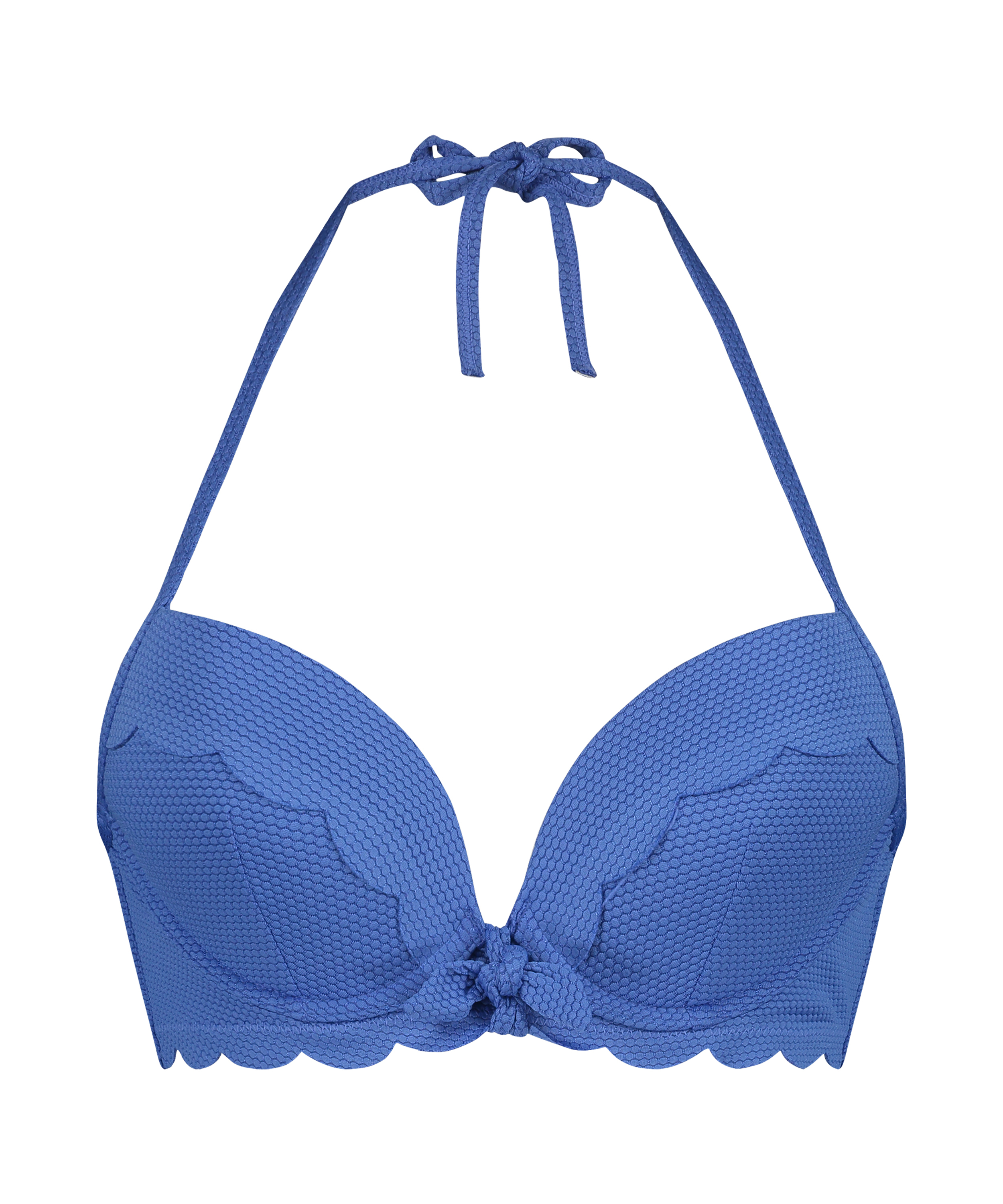 Haut de bikini à armatures à effet push-up préformé Scallop Taille A - E, Bleu, main