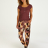 Pantalon de pyjama Jersey Abstract Leaf, Rose