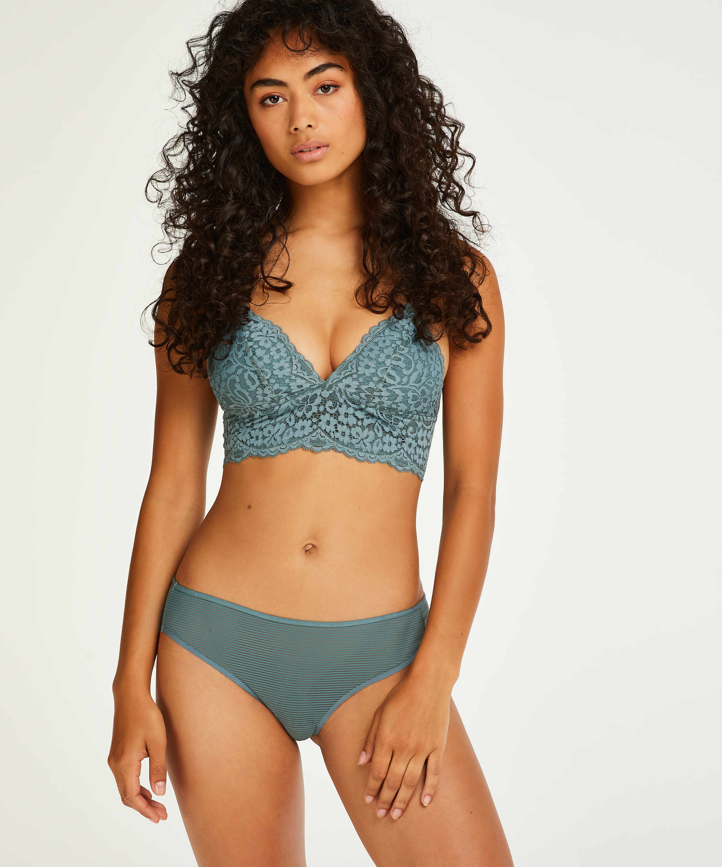 Slip brésilien invisible Stripe mesh, Gris, main