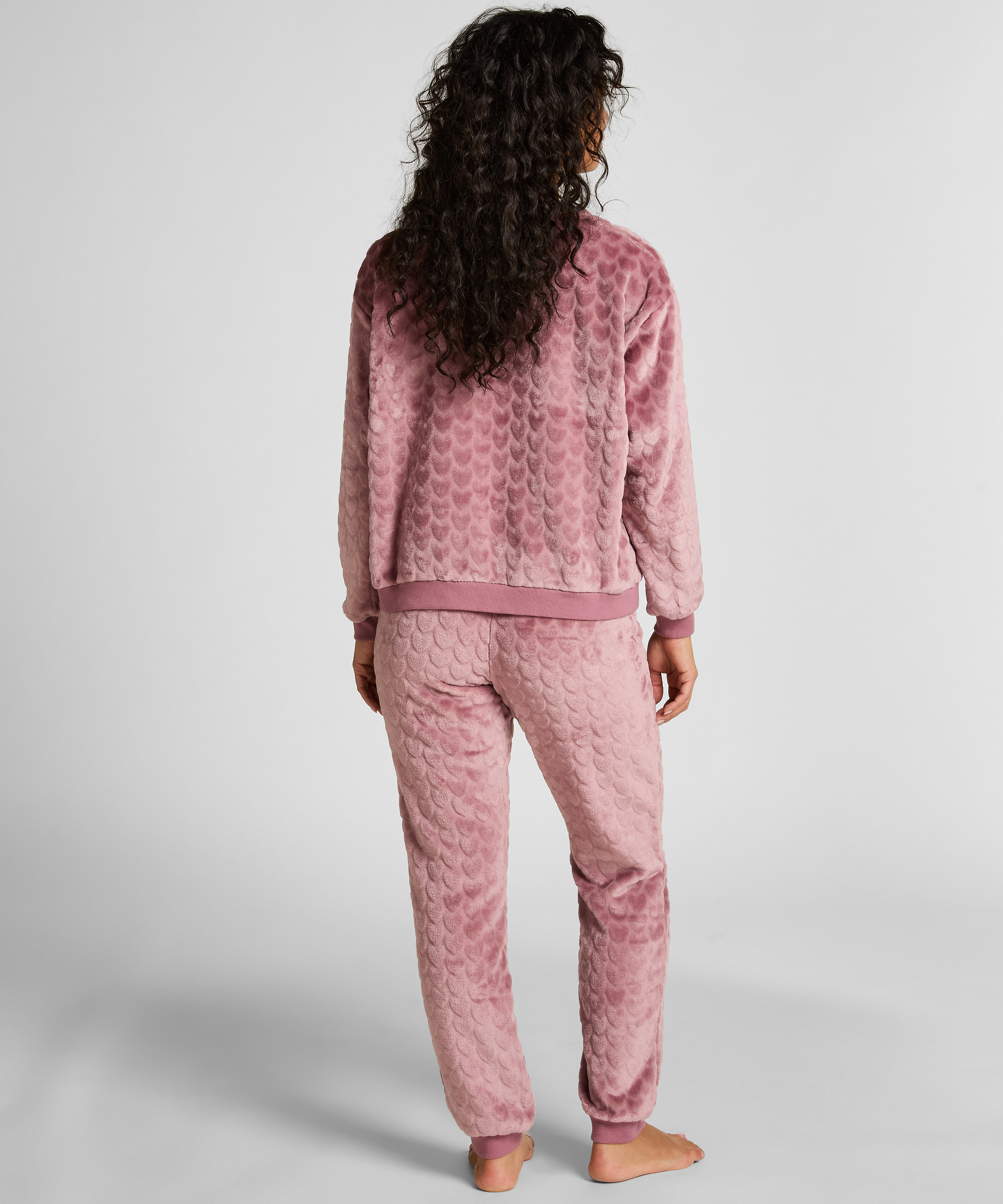 Pyjama en polaire à cœurs, Violet, main