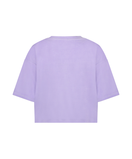 Top velours manches courtes, Violet