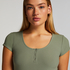 Haut de pyjama manches courtes Henley, Vert