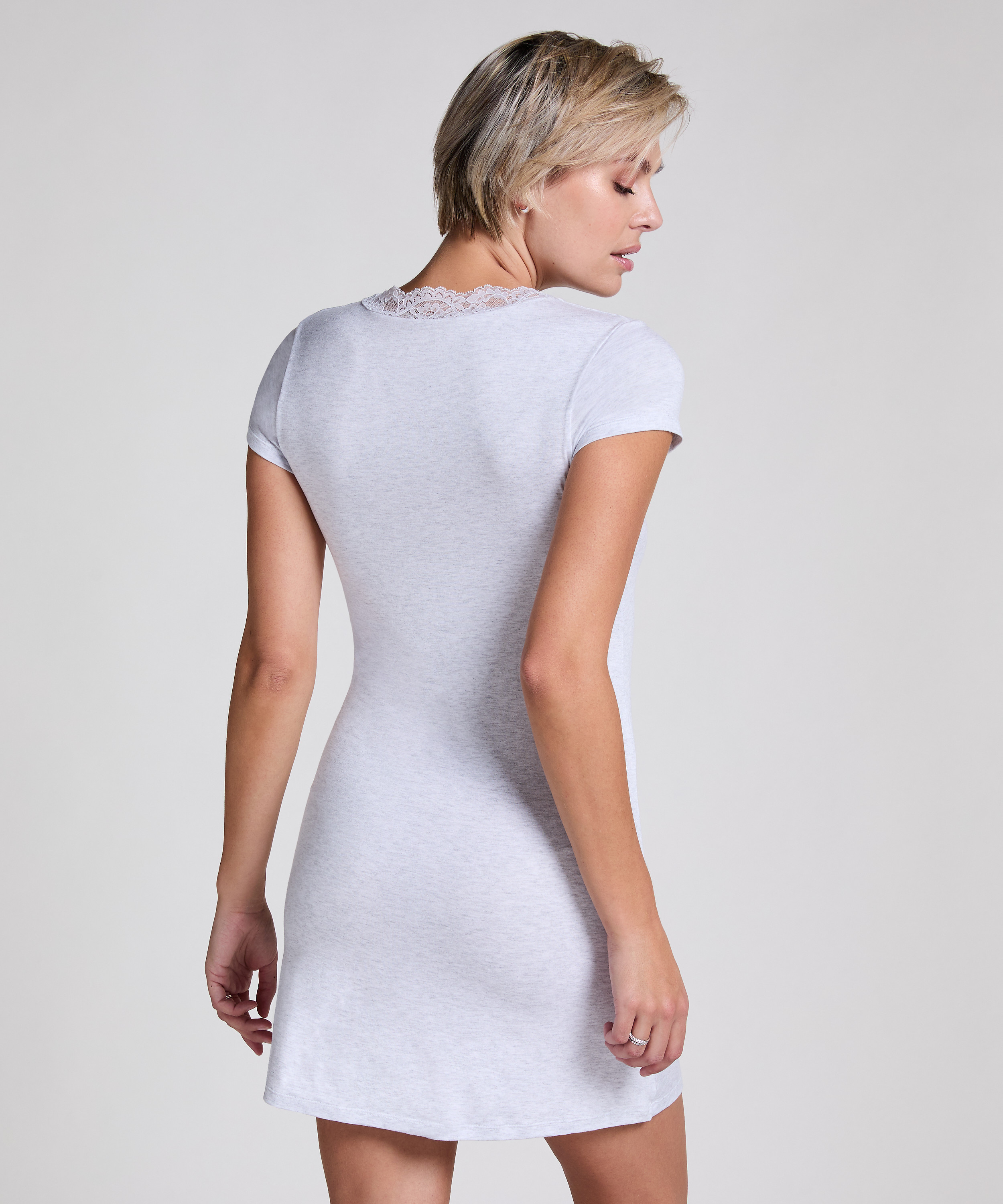 Chemise de nuit en jersey, Gris, main