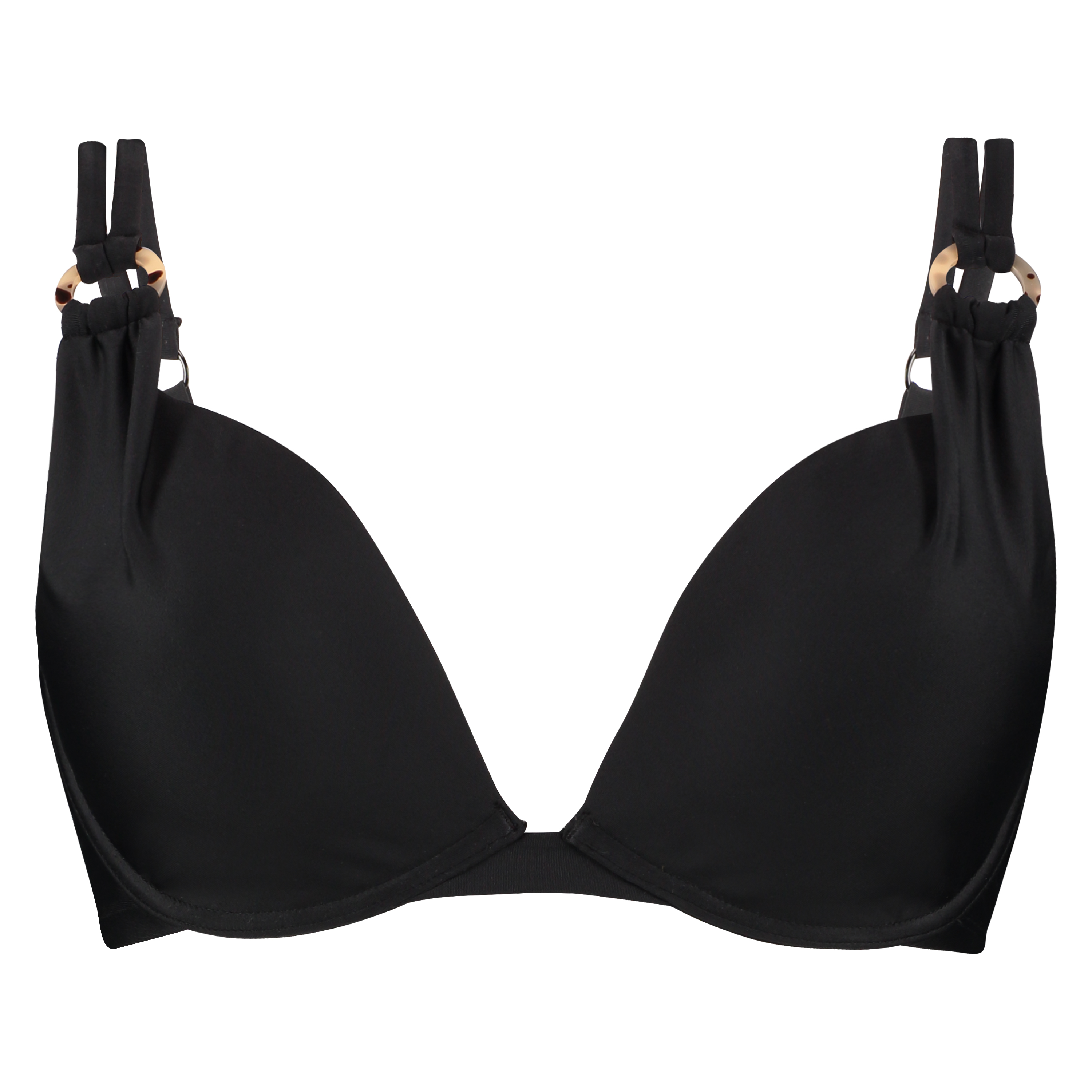 Haut de bikini &agrave; armatures pr&eacute;form&eacute; Capsule Taille E +, Noir, main