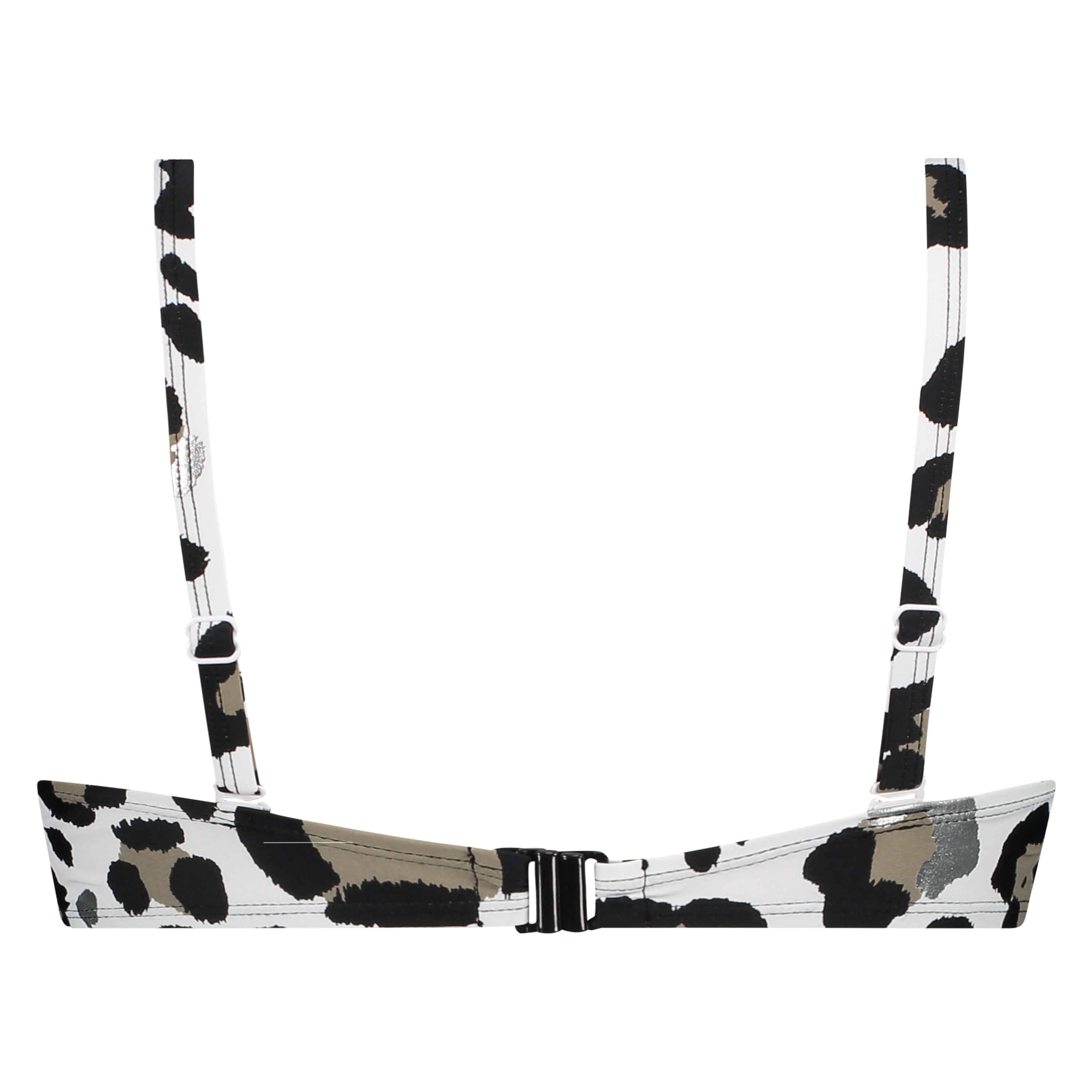 Top de bikini bandeau Animal, Blanc, main