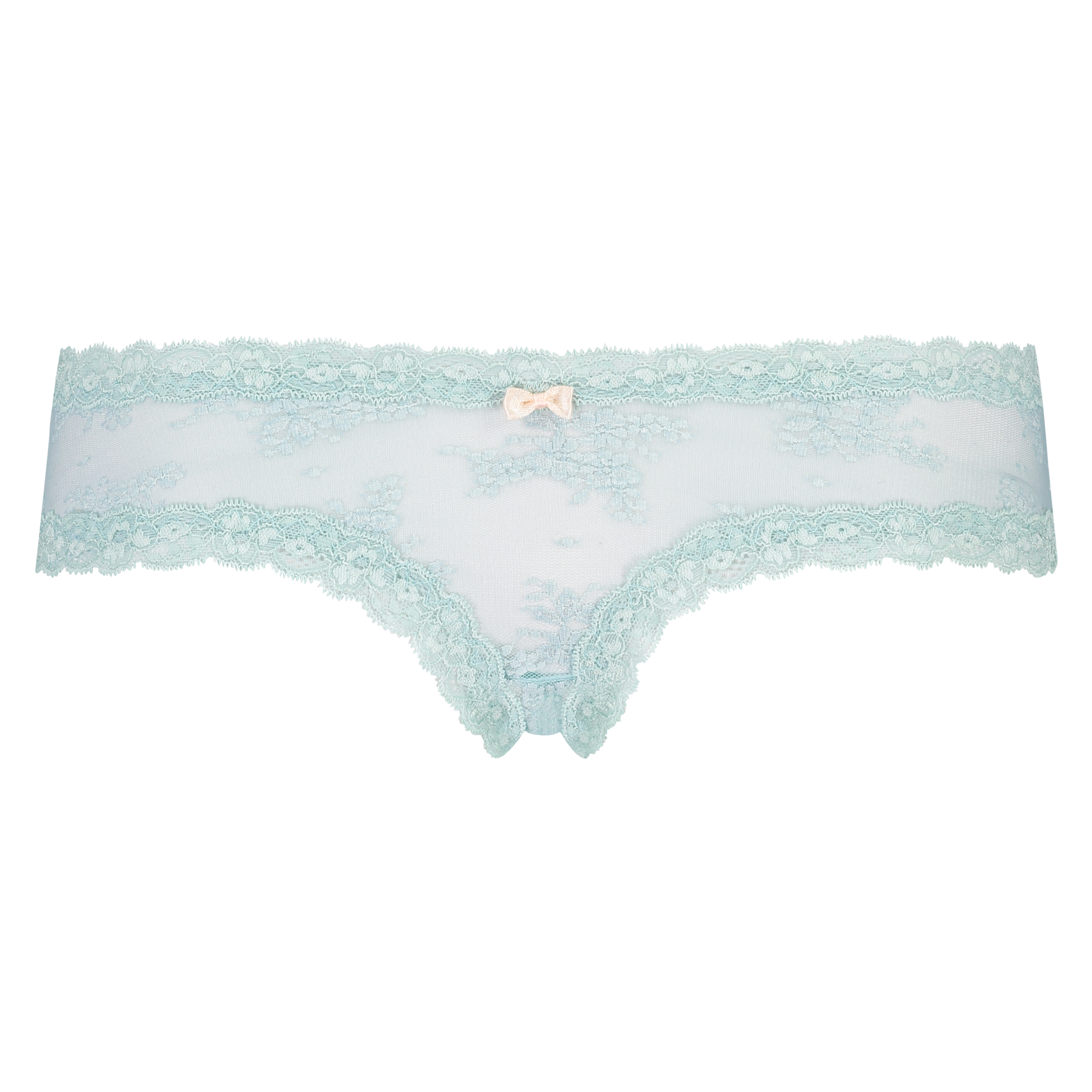 Slip br&eacute;silien V-shape Floral Mesh, Blanc, main