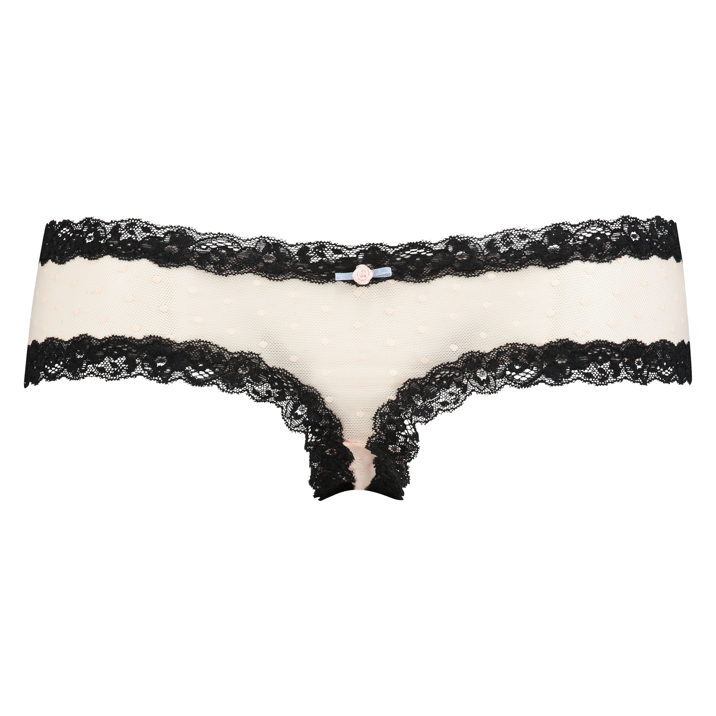 Slip br&eacute;silien V-shape mesh, Noir, main