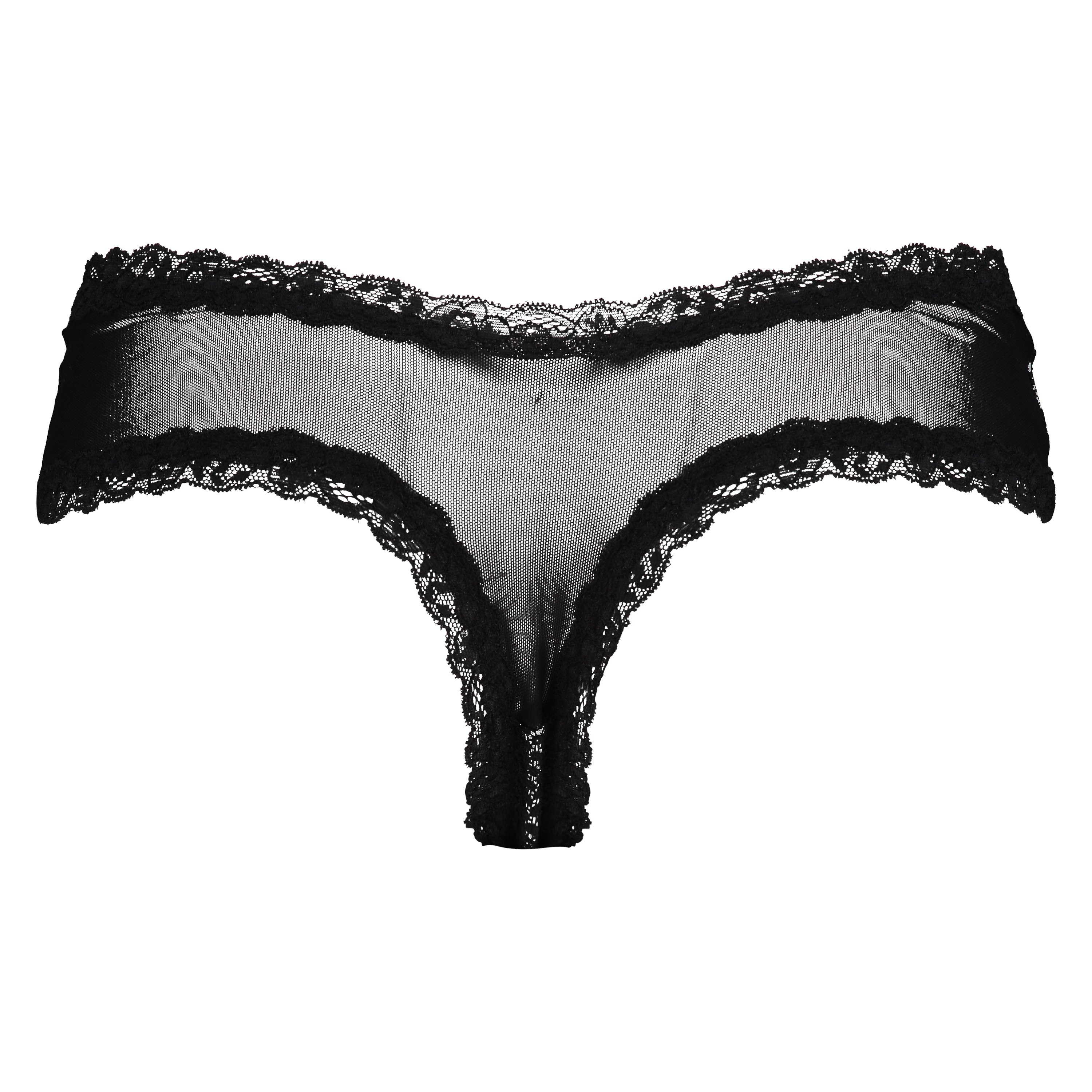 Slip br&eacute;silien V-shape mesh, Noir, main