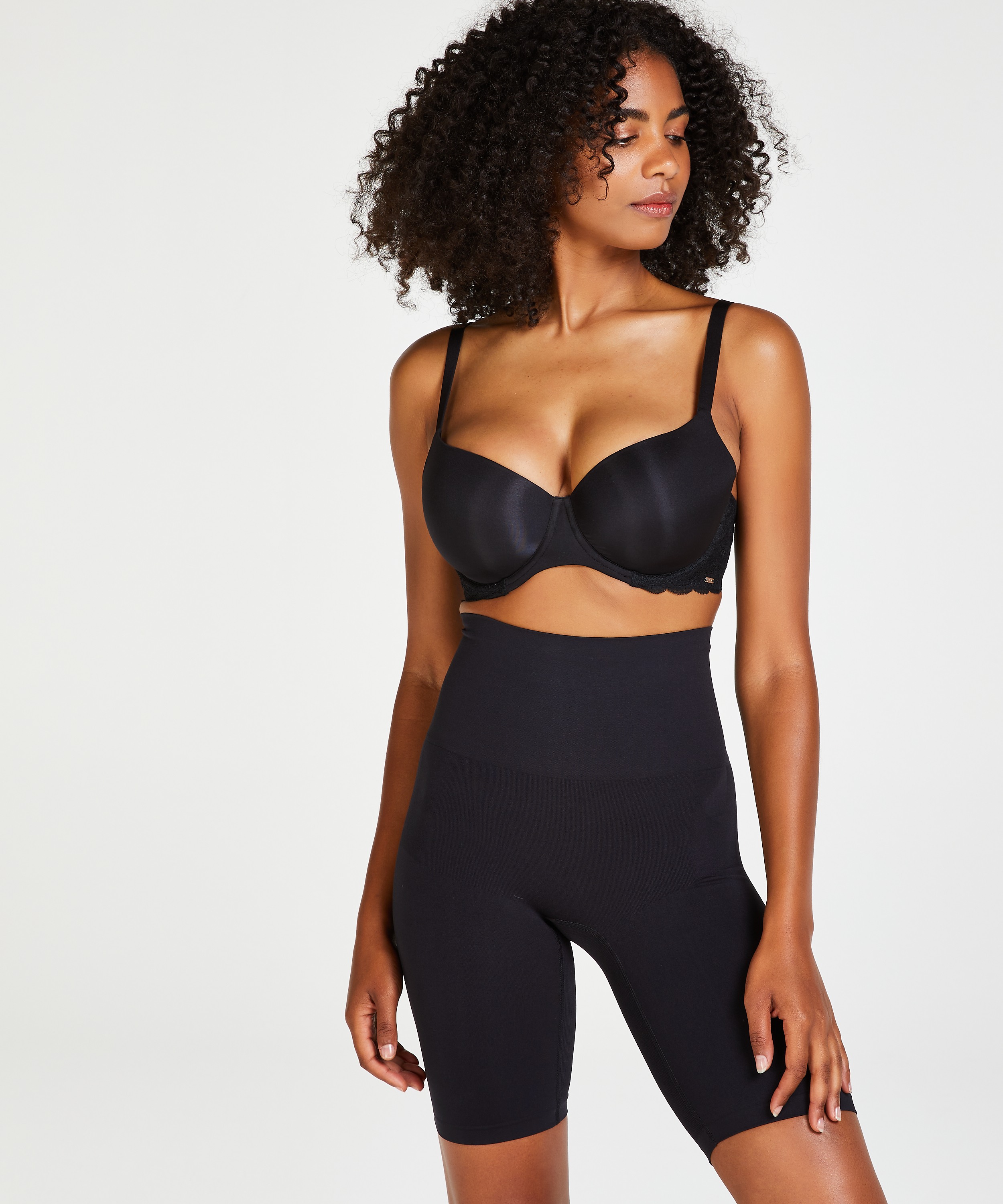 Culotte correctrice taille, Noir, main