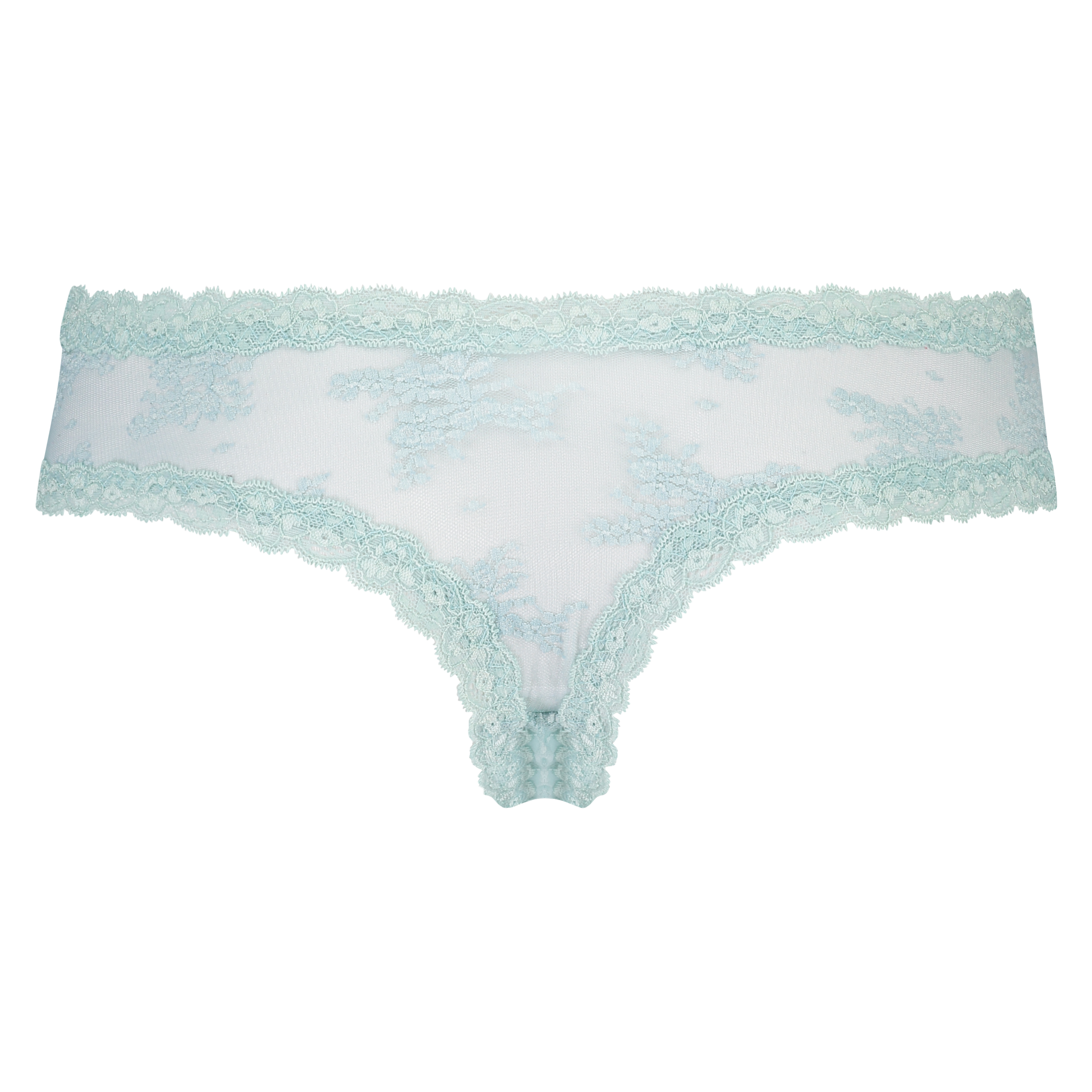 Slip br&eacute;silien V-shape Floral Mesh, Blanc, main