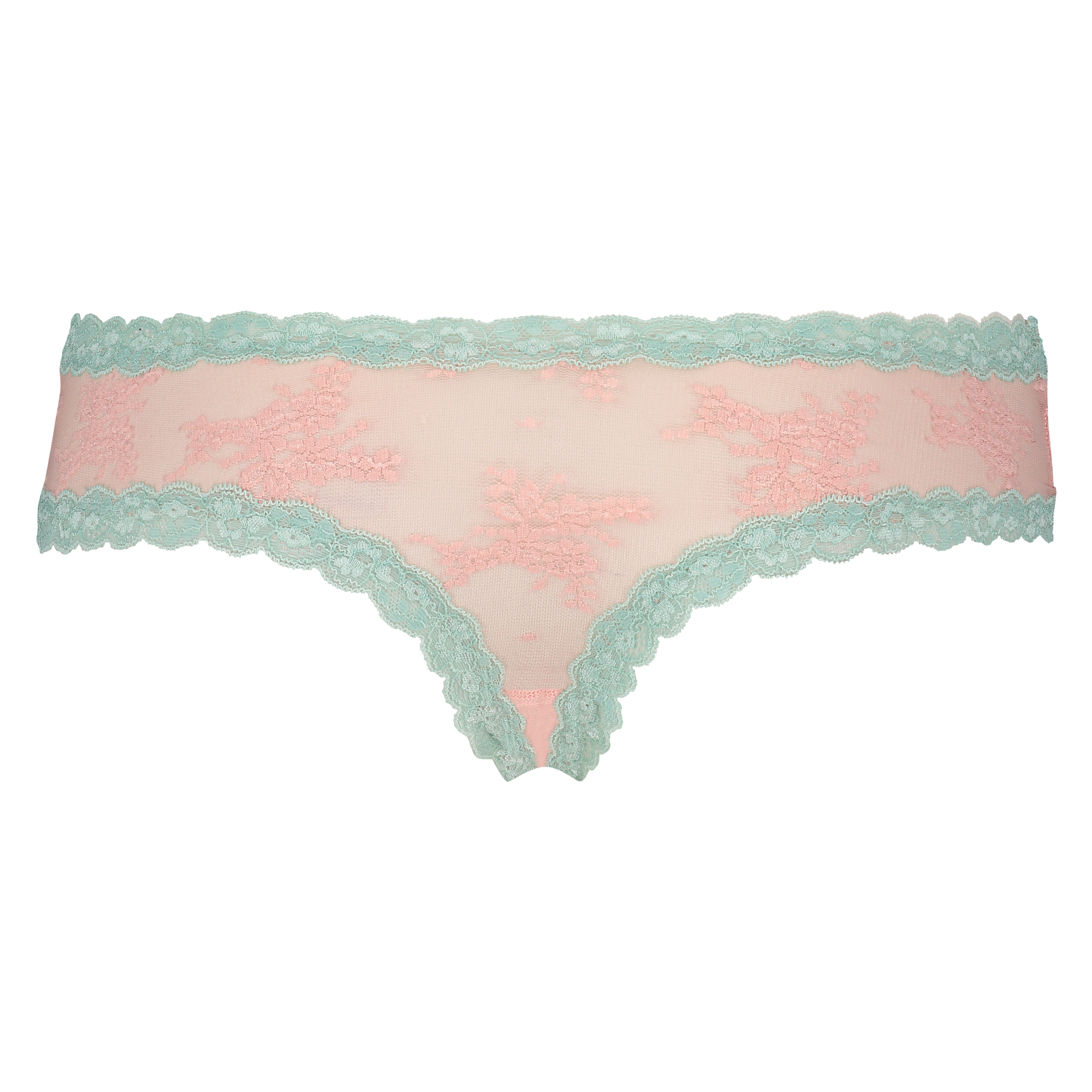 Slip br&eacute;silien V-shape Floral Mesh, Rose, main