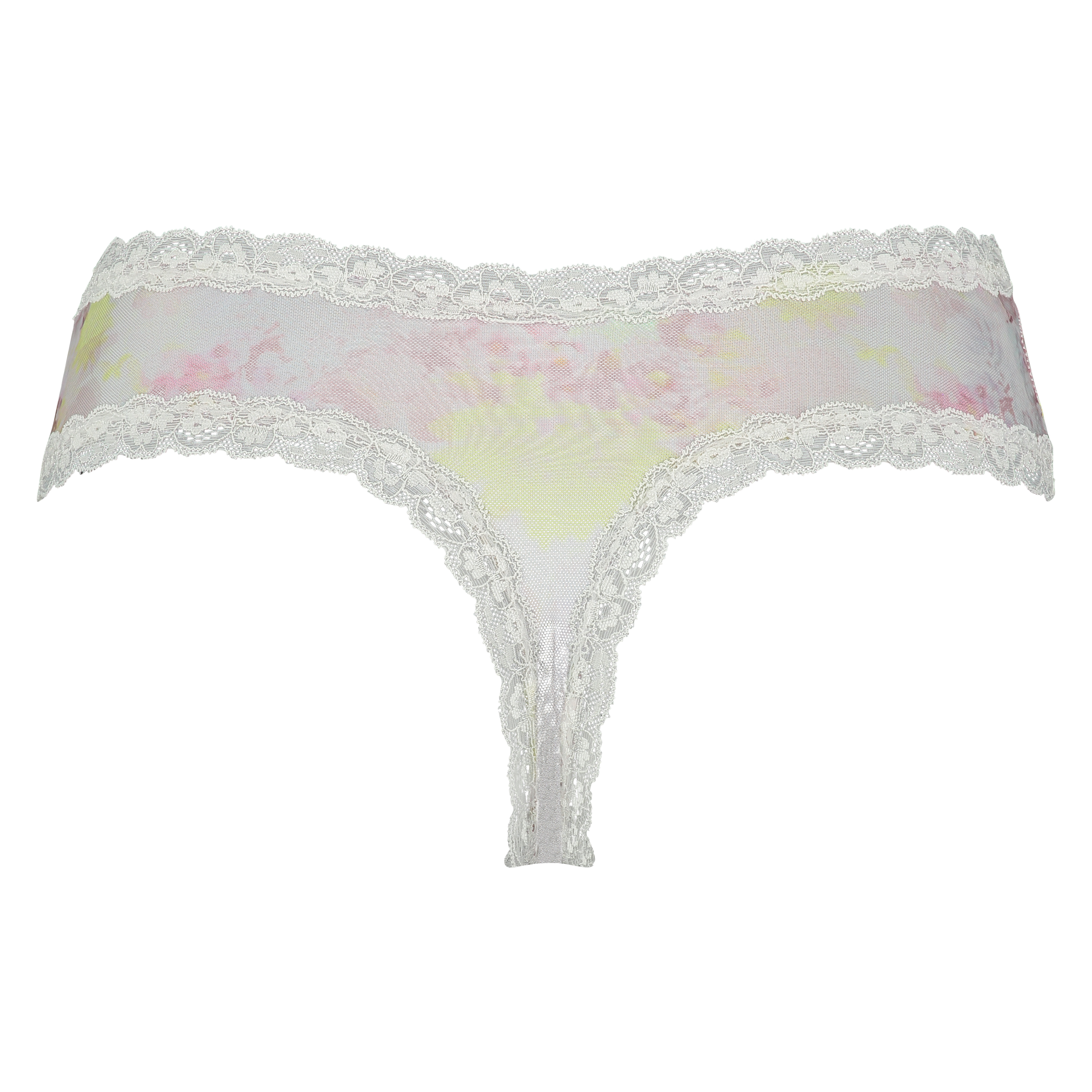 Slip br&eacute;silien V-shape mesh, Blanc, main